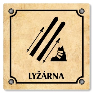Lyžárna, 80x80mm, pergamen, Kansas